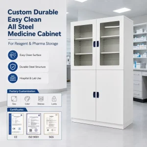 Custom Durable Easy Clean All Steel Industrial Hospital Medicine Cabinet for Reagent and Pharma Storage
