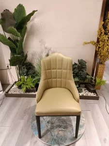 Custom Durable Solid Wood Hotel Chair Modern Cushioned Dining Chair for Apartment Villa Commercial Use