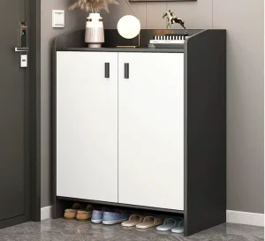 Custom Eco Friendly Modern Wood Shoe Cabinet Storage 2 Shelves 20 23 Pair Capacity for Living Room Home Office Home Furniture