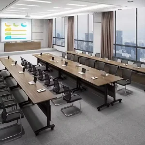 Custom Eco Friendly Wood Training Table Modern Multi Use Office Conference Meeting Desk