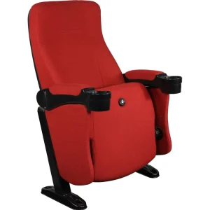 Custom Fabric Folding Cinema Chair Movie Theater Seat with Cup Holder