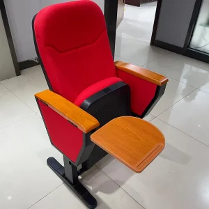 Custom Fabric Theater Furniture Foldable Auditorium Church Chairs with Armrests Writing Board Suitable for School Theater