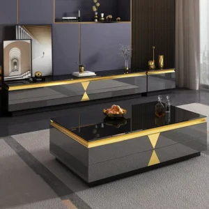Custom Fancy Furniture European Modern Home Decor Luxury Coffee Table Gold