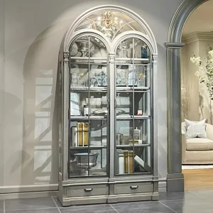 Custom French Provincial Solid Wood Furniture Set Modern Display Cabinet for Living Room Vintage Study Library Bookcase Antique