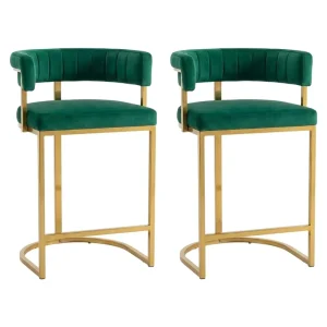 Custom Gold Frame Counter Stool Gold Frame Cantilever Base Wraparound Backrest Barstool for Kitchen Island Bar