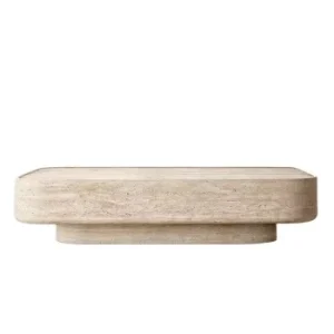Custom Handmade Natural Travertine Coffee Table with Easy Cleaning for Hotel & Villa Living Rooms