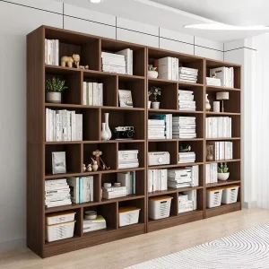 Custom Home Furniture Living Room Display Wooden Bookshelf Lattice Combination Display Cabinet Office Bookcase