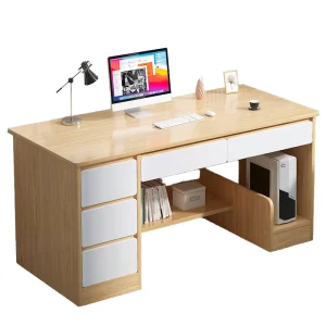 Custom Home Office Computer Desk with Drawer Computer Case Desk with CPU Stand Large Desktop Computer Workstation Desk