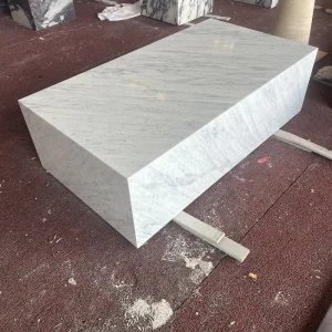 Custom Honed Living Room Coffee Table Natural Luxury Carrara White Marble Interior Decoration Furniture