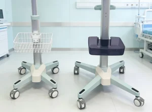 Custom Hospital Furniture Trolley Medical Cart Adjustable Monitoring Cart 100kg Load Capacity 3-Year Warranty