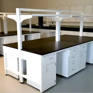 Custom Hospital School Physics Biology Steel Wood Lab Working Tables L Shape Chemistry Lab Benches with Sink