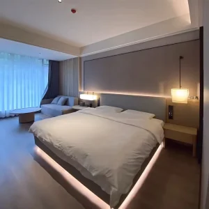Custom Hotel Homestay Bedroom Furniture Set Modern Simple Melamine Guest Room Custom Design Apartment Lodge Eco Friendly