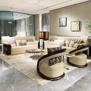 Custom Hotel Italian Sofa Villa Sofa Living Room Furniture Set