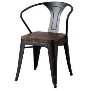 Custom Iron & Wood Durable Industrial Wood Commercial Projects Catering Hotel Cafe Restaurant Furniture Chairs