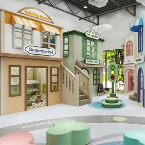 Custom Kids Indoor Role Play Town Furniture Soft Play Set for Mall Play Cafe