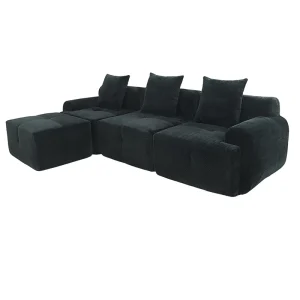 Custom L Shape Modern Villa Modular Sectional Sofa with Vacuum Compressed Sponge Filling Flat Package for Furnishing Projects