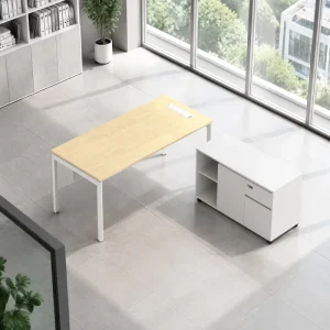 Custom L Shaped Office Desk Wooden Executive Corner Desk Commercial Office Furniture with Mobile Cabinet and Storage