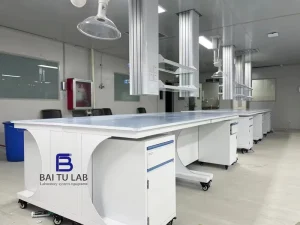 Custom Laboratory Workbench Functional Column Power Socket Reagent Rack Portable All Steel Multifunction for Lab
