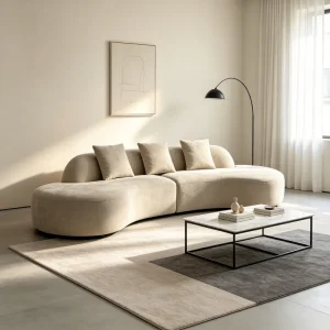 Custom Large Modern Curved Velvet Sofa Luxury Upholstered Couch for Hotel Villa Home Foshan Furniture Manufacturer