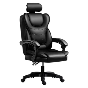 Custom Leather Computer Chair Home Office Conference Adjustable Swivel Reclining Armrest Modern Design Five star Base Office