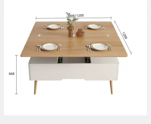 Custom Lift Coffee Table Coffee Table Dining Table Dual Purpose Design Stable for Small Apartment Home Use