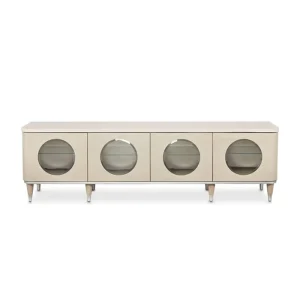Custom Light Luxury Glass Solid Wood TV Cabinet Craftsman Design Home Furniture for Villa Living Bedroom Showroom