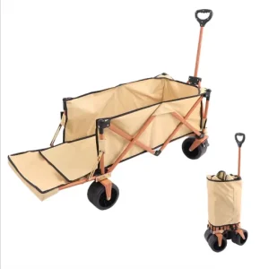 Custom Logo Four Wheel 10 Inch Metal Fabric Platform Portable Camper Night Market Stall Trolley Hand Pulled Foldable Table Board