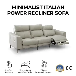 Custom Logo Luxury Power Motion Sofa with One Touch Reclining and Seven Zone Ergonomic Support for Office Showroom