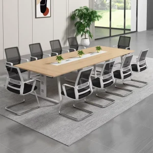 Custom Luxury Design Drawers Office Furniture Wooden Oval Shaped Conference Table Boardroom Desk