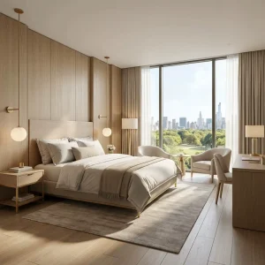 Custom Made 5 Star Hotel Furniture Hotel Bedroom Furniture for Executive Suites with Marble Top and Wood