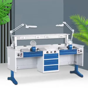 Custom Made Dental Laboratory Furniture Integral Cabinet Technician Table for Private Denture Processing Lab