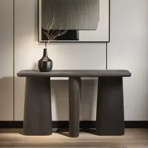 Custom Made Durable Simple Wooden Modern Courtyard Furniture Oak Tabletop for Hotel Three Legged Doors Shelves Outdoor Living