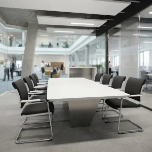 Custom Made High Quality Solid Surface Stone Material 8 Person Conference Table for Office Meeting Room