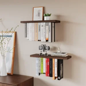 Custom Made Nordic Modern Multifunctional Home Corner Wooden Wall Mounted Floating Solid Wood Bookshelf