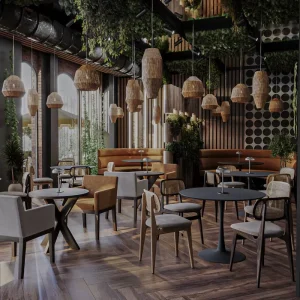Custom Made Restaurant Bar Cafe Furniture Chairs Tables Booth for Dining Hotel Living Room Villa for Interior Design Projects