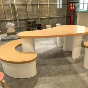 Custom Made Retail Store Furniture Set Curved Sofa Table Garment Racks LED Lighting for Luxury Shopping Malls