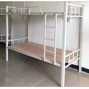 Custom Metal Bunk Bed Heavy Duty Steel Double Deck Bed with Ladder Dormitory Bunk Bed for School Hostel Staff Quarters