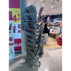 Custom Metal Wire Rotating Brochure Display Stand Newspaper Display Rack Floor Magazine Display Book Display