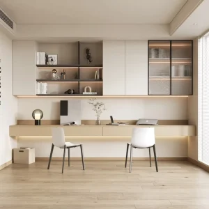 Custom Minimalist Wooden Living Room Bookcase 5-Tier Shelves Space-Saving Eco-Friendly Storage Furniture Home Office Apartment