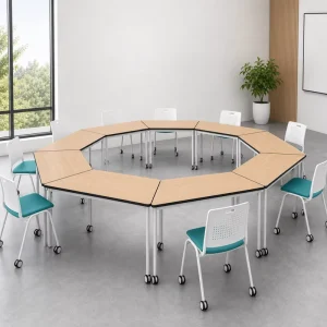 Custom Mobile Classroom Table with Casters Reconfigurable Desk for Schools and Training Centers