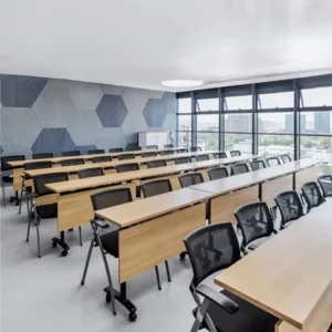 Custom Mobile Folding Training Table With Metal Frame for School Classroom and Corporate Training Room