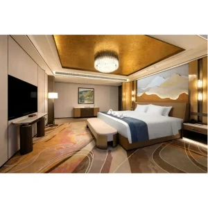 Custom Modern 5 Star Hotel Bedroom Set Solid Wood Queen Size Hotel Bed Luxury Full Hotel Room Furniture Renovation Apartment Use