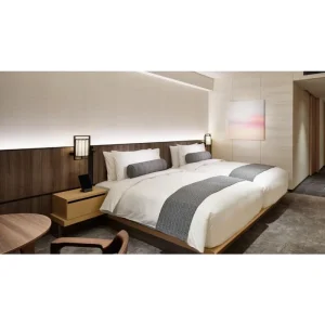 Custom Modern 5 Star Wood Panel Metal Bedroom King Size Bed Set for Apartment and Hotel Use