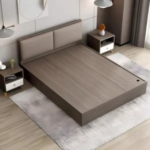 Custom Modern Bedroom Furniture Sets Custom 3-Star Wooden Bed with Leather Headboard for Hotels Hospitals Apartments