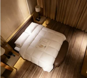 Custom Modern Double Beds Set Wooden Hotel Bedroom Furniture Eco Friendly for Apartment Single Bed