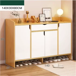Custom Modern Eco Friendly Freestanding Multi Tier Solid Wood Shoe Cabinet Holds 23 Pairs Living Room & Hotel Use Home Furniture