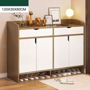 Custom Modern Eco Friendly Wood Living Room Furniture Shoe Cabinet 2 Shelves 20-23 Pair Capacity Floor Mount Home Office