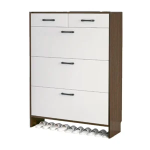 Custom Modern Interior Living Room Entrance Wood Shoe Cabinet Storage European Style Three Layer Flip Home Furniture
