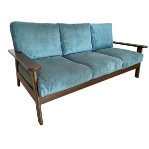 Custom Modern Japanese Design Chesterfield Wood Double Sofa Set for Apartment Mall Villa Park Living Room and Hotel Use
