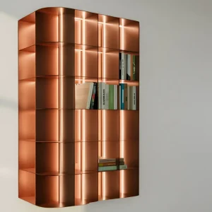 Custom Modern L shaped Aluminum Shelving Unit Bookshelf Apartment Living Room Corner Bookcase Modular Space Saving